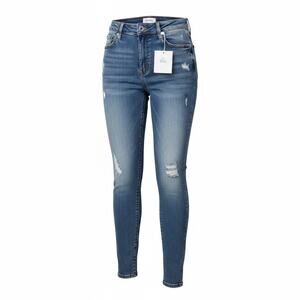 PISTOLA Arielle Skinny Jeans Blue Distressed Scissor Hem High Rise - Size 27